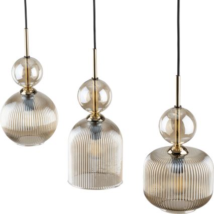 SOPHIA-kaapeliriippuvalaisin 3xE14/10W/230V, musta/savunvärinen beige