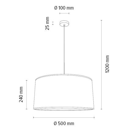 Kattokruunu johdossa BENITA 1xE27/40W/230V kerma/tammi