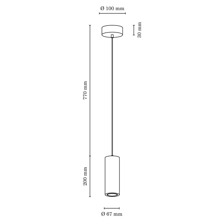 LED-kattokruunu johdossa PIPE 1xGU10/5W/230V matta tammi