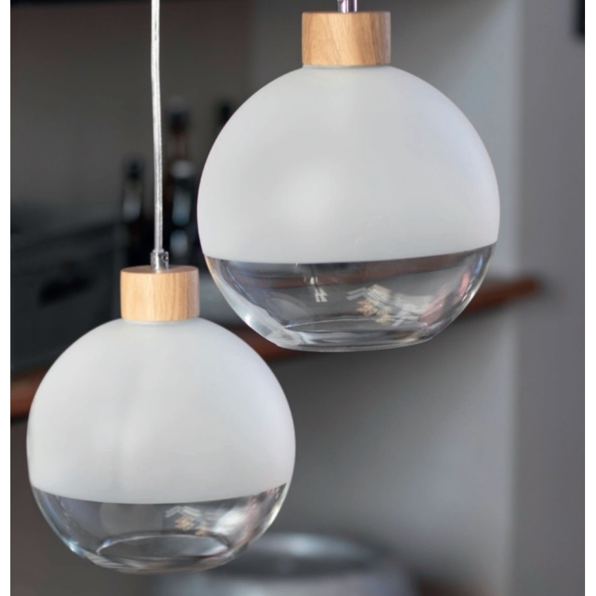 Kattokruunu johdossa LINEA 3xE27/60W/230V tammi