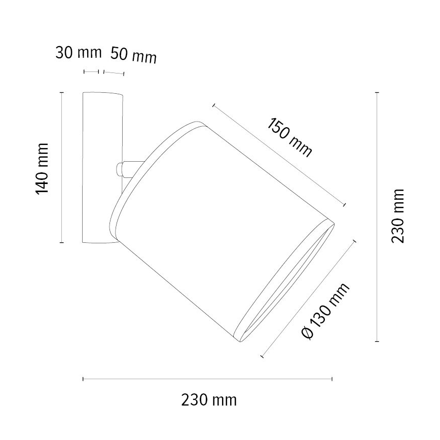 Seinäspotti BENITA 1xE27/25W/230V ruskea/tammi