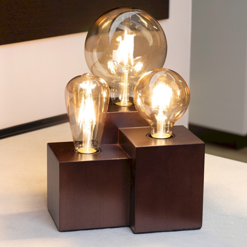 Pöytävalaisin VINCENT 3xE27/15W/230V pyökki