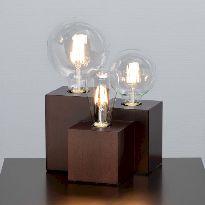 Pöytävalaisin VINCENT 3xE27/15W/230V pyökki