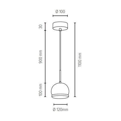 LED-kattokruunu johdossa BALL WOOD 1xGU10/5W/230V matta tammi
