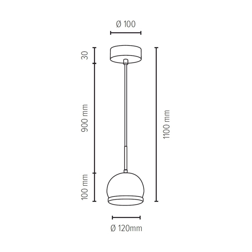 LED-kattokruunu johdossa BALL WOOD 1xGU10/5W/230V matta tammi