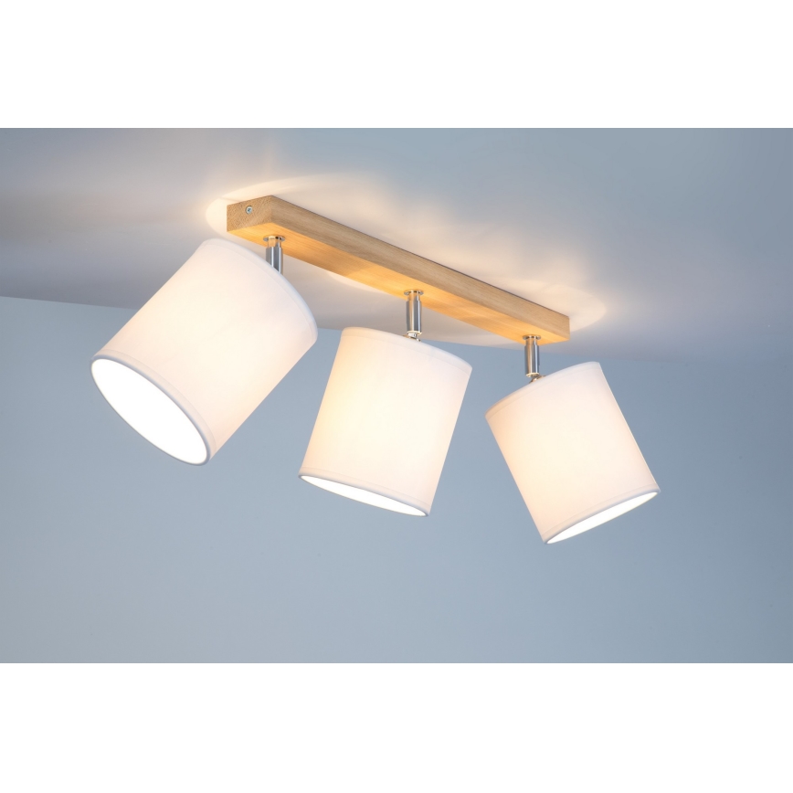 Spottivalaisin APRILLIA 3xE27/25W/230V tammi/valkoinen