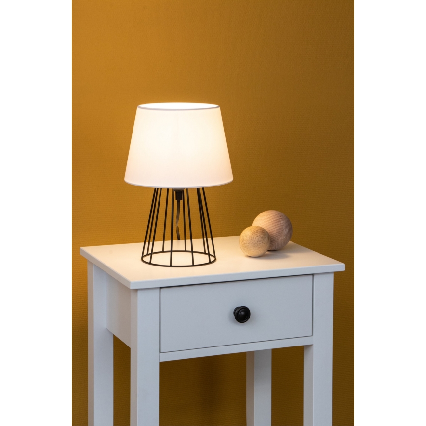 Spot-Light - Pöytävalaisin MANGOO 1xE27/40W/230V valkoinen/musta