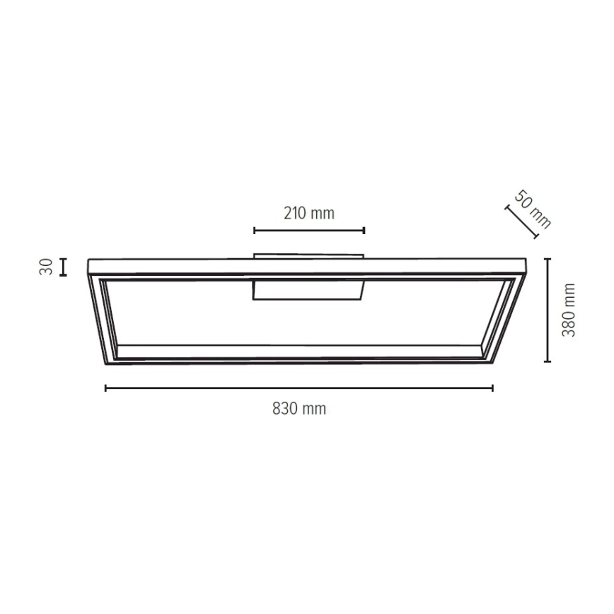 LED-himmennettävä kattovalaisin RAMME LED/34W/230V matta tammi + kaukosäädin