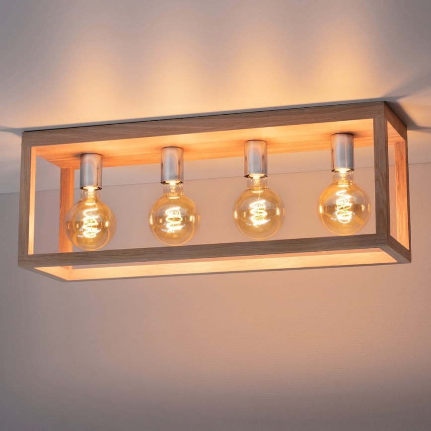 Kattovalaisin KAGO 4xE27/60W/230V mattapintainen tammi