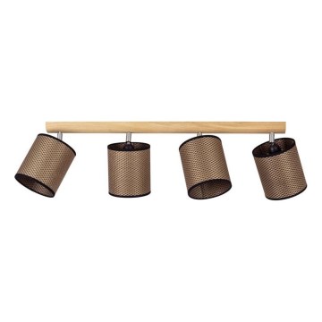 Spottivalaisin BENITA 4xE27/25W/230V ruskea/tammi