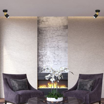 Spottivalaisin JOKER 1xGU10/25W/230V musta/kultainen