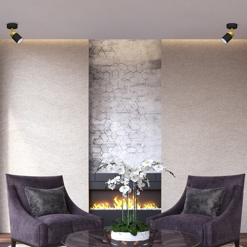 Spottivalaisin JOKER 1xGU10/25W/230V musta/kultainen