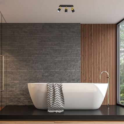 Spottivalaisin JOKER 3xGU10/25W/230V musta/kultainen