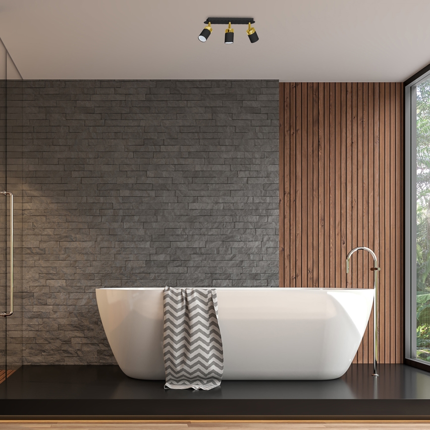 Spottivalaisin JOKER 3xGU10/25W/230V musta/kultainen