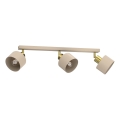 Spottivalaisin PARKLA 3xE27/15W/230V beige/kultainen