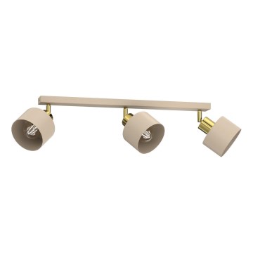 Spottivalaisin PARKLA 3xE27/15W/230V beige/kultainen