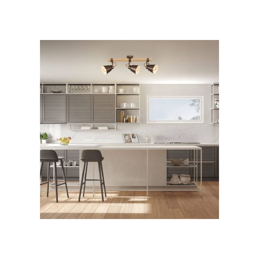 Spottivalaisin RETRO 3xE27/40W/230V ruskea