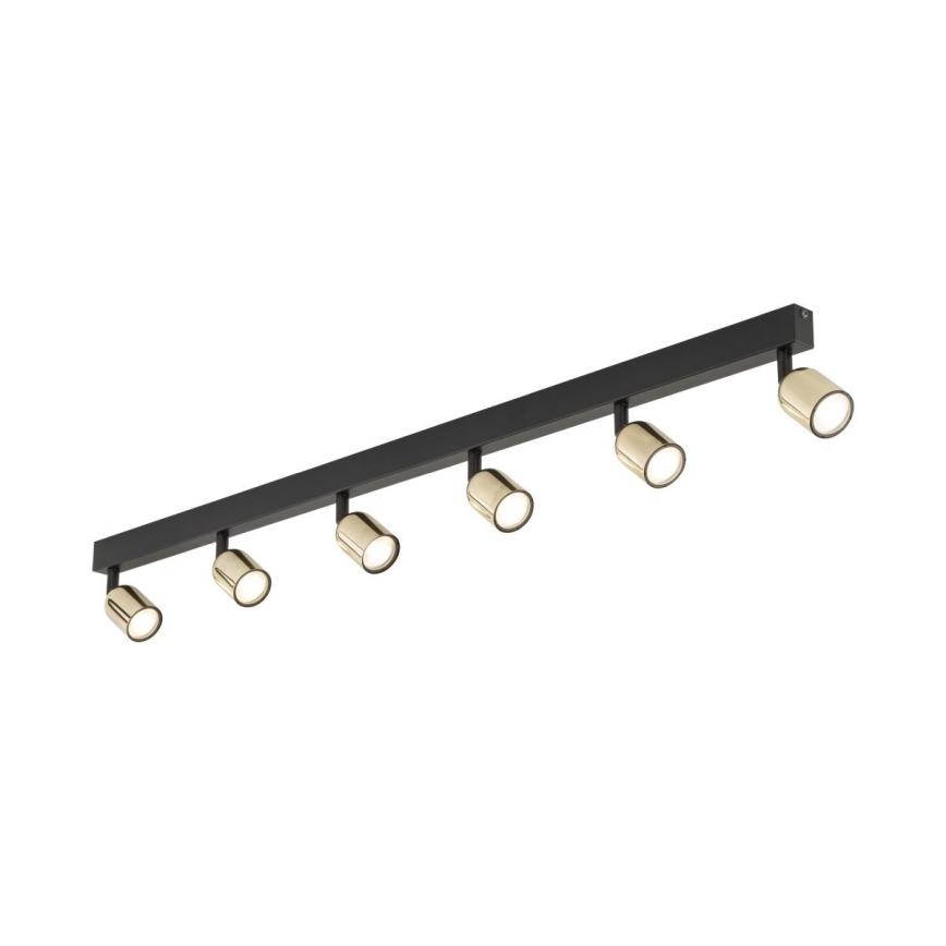 Spottivalaisin TOP 6xGU10/10W/230V musta/kulta