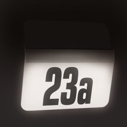 STEINEL 007140 - LED Aurinkokäyttöinen talonnumero XSolar LH-N LED/0,03W ruostumaton teräs IP44 2500 mAh