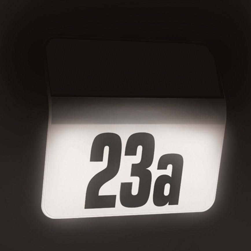 STEINEL 007140 - LED Aurinkokäyttöinen talonnumero XSolar LH-N LED/0,03W ruostumaton teräs IP44 2500 mAh