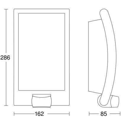 Steinel 009816 - Ulkoseinävalaisin anturilla L 22 S 1xE27/60W/230V IP44