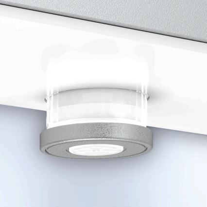 Steinel 052652 - LED aurinkokäyttöinen valaisin anturilla XSolar SOL-O LED/1,5W 2x2000mAh IP44 hopea