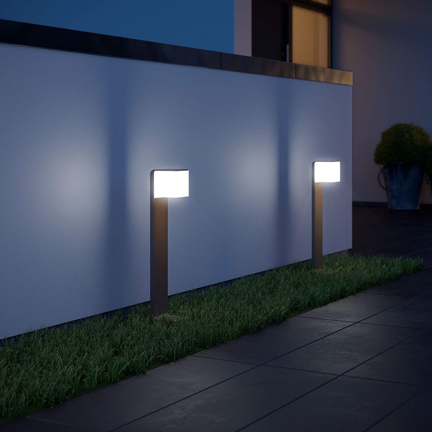 Steinel 055486 - LED-ulkolamppu anturilla CUBO LED/9,5W/230V IP44 hopea