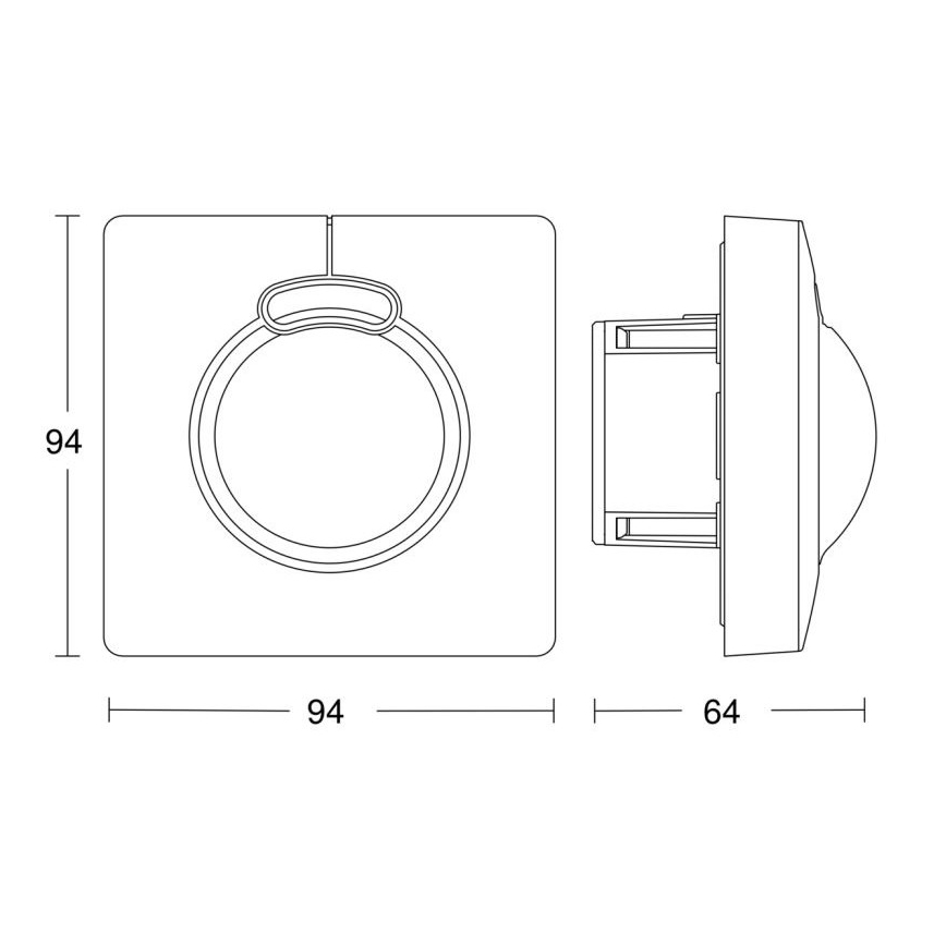 Steinel 057336 - Liiketunnistin HF 3360 DALI-2 IP20 neliö valkoinen