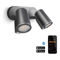 STEINEL 058654- LED-ulkovalaisin anturilla SPOT DUO 2xGU10 / 7,5W / 230V IP44