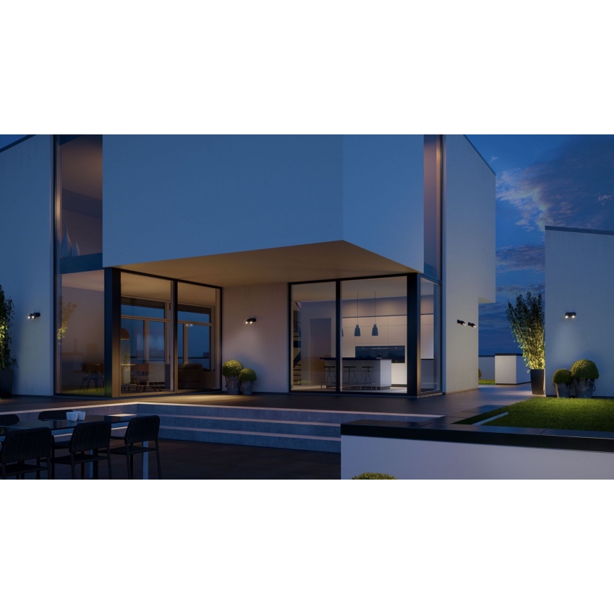 STEINEL 058654- LED-ulkovalaisin anturilla SPOT DUO 2xGU10 / 7,5W / 230V IP44