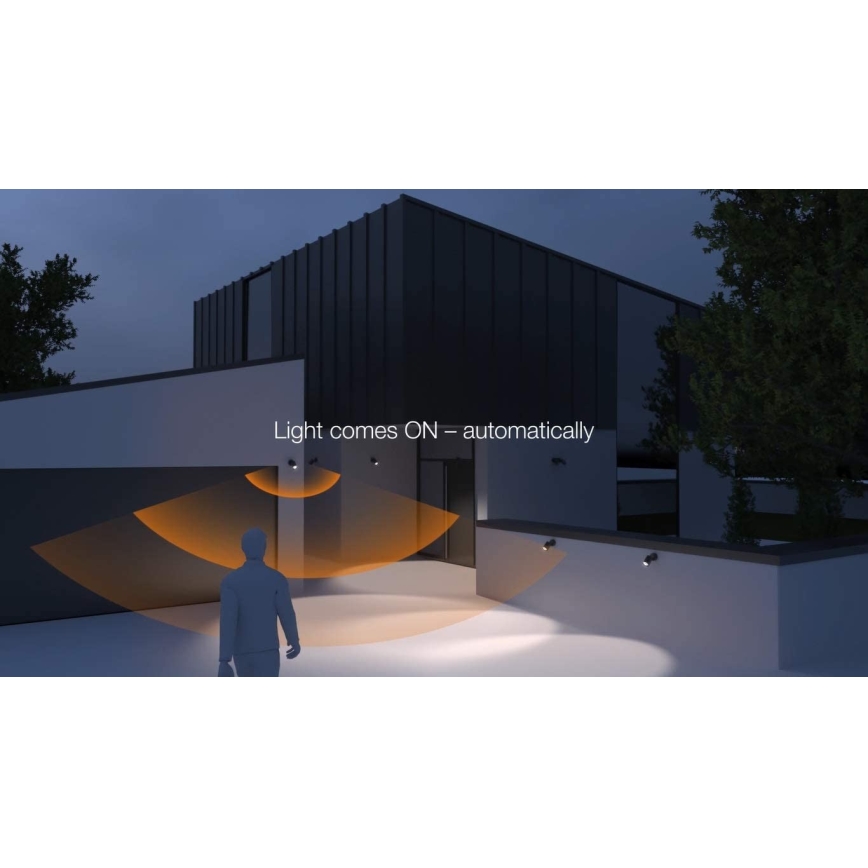 STEINEL 058654- LED-ulkovalaisin anturilla SPOT DUO 2xGU10 / 7,5W / 230V IP44