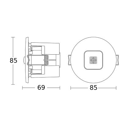 Steinel 067144 - Läsnäoloilmaisin upotettu IR MICRO OFFICE DALI2