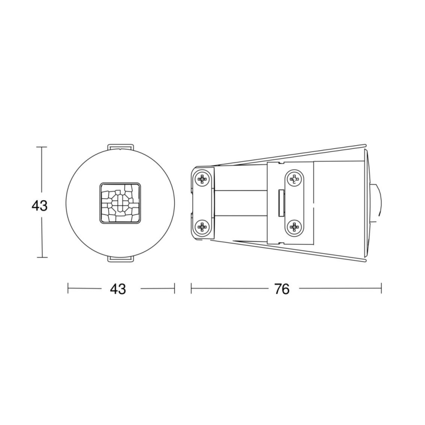 Steinel 068639 - Läsnäolotunnistin IR Quattro MICRO 6m COM1 IP65 musta
