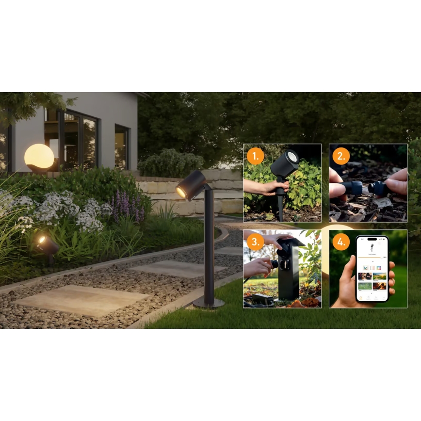 Steinel 089337 - LED RGBW Ulkovalaisin LED/7,9W/24V IP65