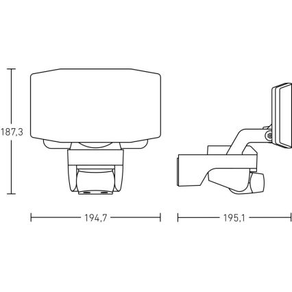 Steinel 090012 - LED-valonheitin anturilla XLED PROTECT LED/14,3W/230V 3000K IP54 antrasiitti