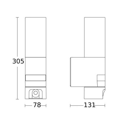 Steinel 092597 - LED-ulkovalaisin liiketunnistimella ja kameralla L 620 LED/13,5W/230V IP44