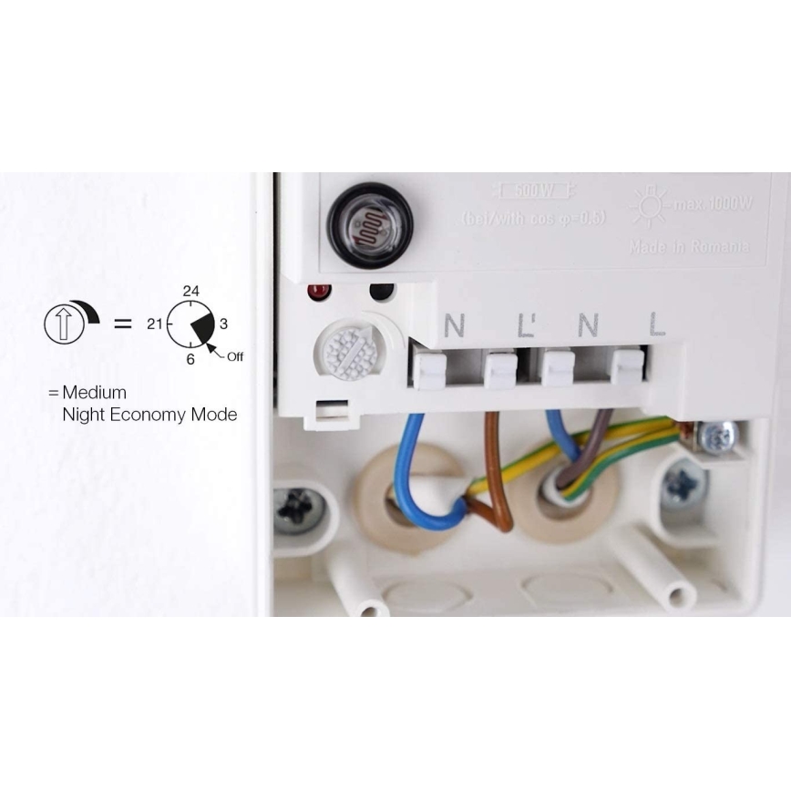 STEINEL 550615 - Hämärän tunnistin NightMatic 3000 Vario valkoinen IP54