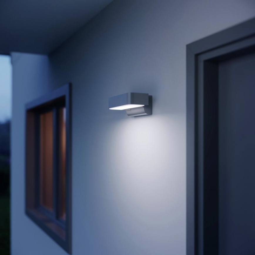 STEINEL 87555 - LED-ulkovalaisin seinälle liiketunnistimella L 800 SC LED/7,5W/230V IP44 hopea