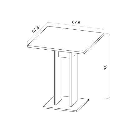 STRAPO-pöytä 68 x 68 cm, valkoinen