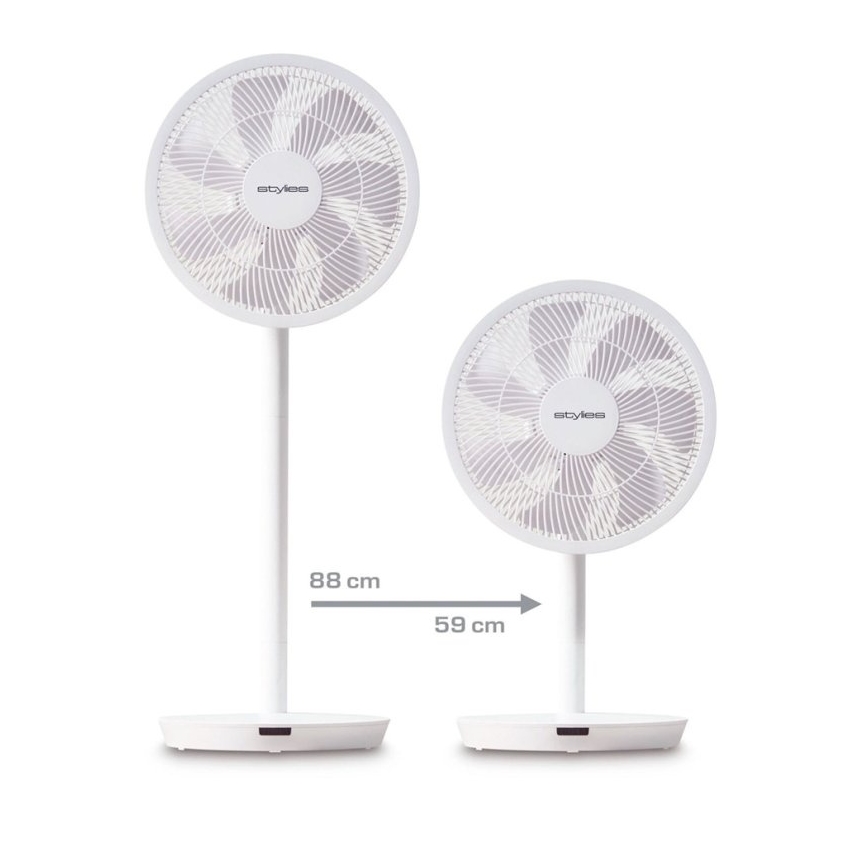 Stylies - Jalustallinen tuuletin 2-in-1 ANTILA 25W/230V 88 cm valkoinen + kaukosäädin