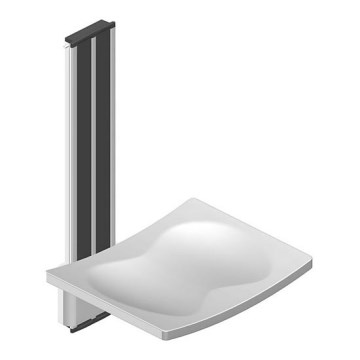 Suihkuistuin 42,3x67,5 cm hopea/valkoinen