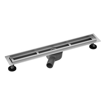 Suihkun lattiakaivo 75x7,6 cm hopea/harmaa