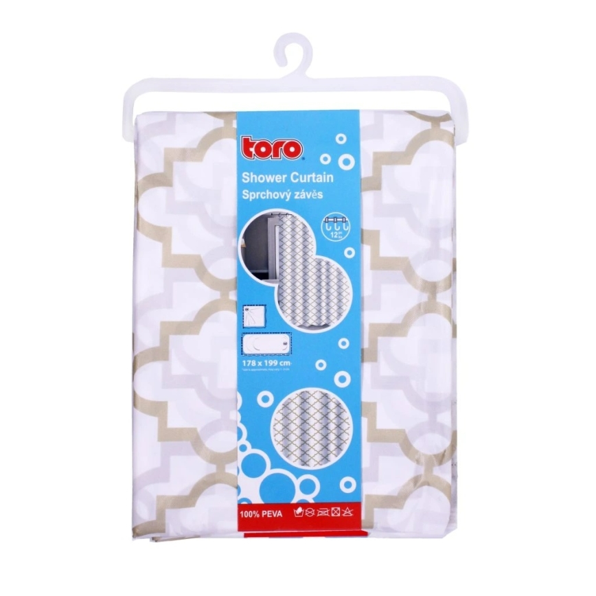 Suihkuverho TORO EASY 178x199 cm valkoinen/keltainen