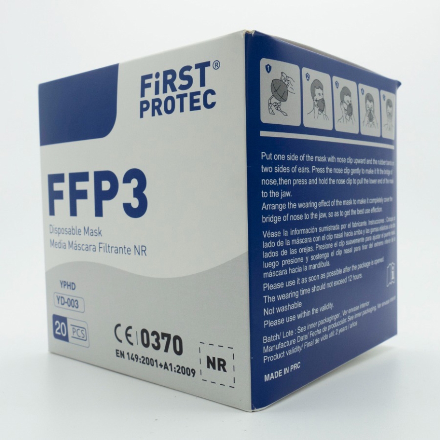 Suojaimet - hengityssuojain FFP3 NR CE 0370 50kpl