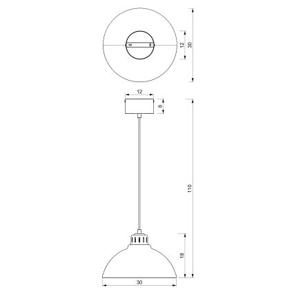 Kattovalaisin köydellä SVEN 1xE27/15W/230V punainen