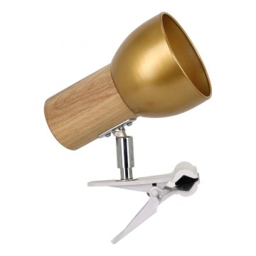 SVENDA-klipsivalaisin 1xE27/60W/230V tammi/kultainen