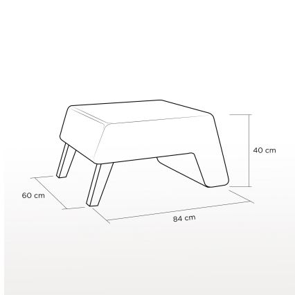 Taboret KATE 40x84 cm punainen
