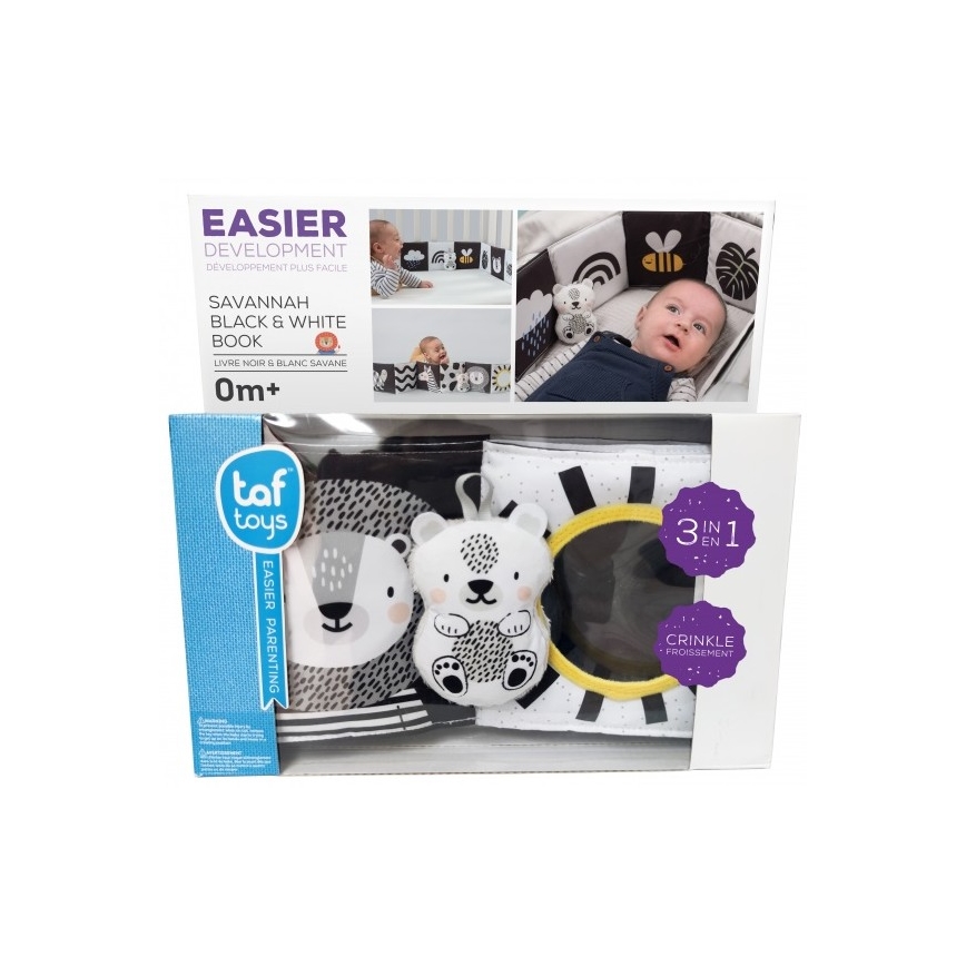 Taf Toys - Lasten tekstiilikirja 3in1 savanni