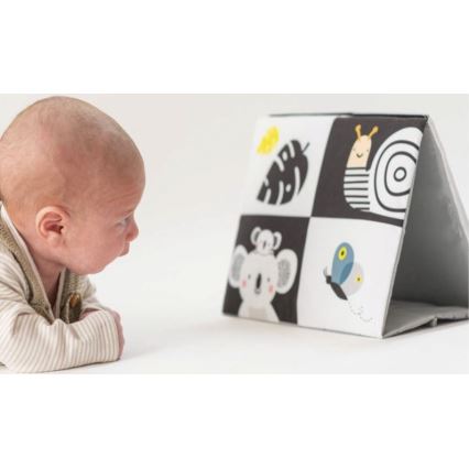 Taf Toys - Lasten tekstiilikirja peilillä musta