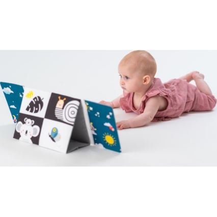 Taf Toys - Lasten tekstiilikirja peilillä musta